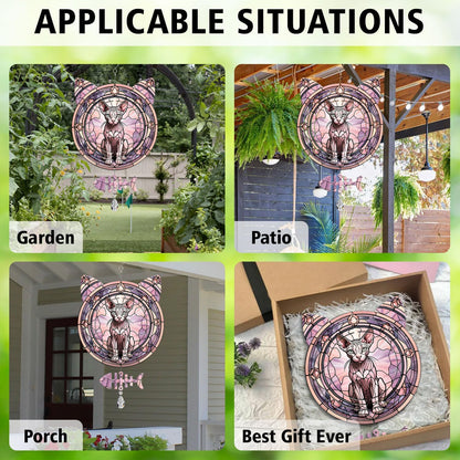 Sphynx Cat Wind Spinner, Sphynx Cat Wind Spinner Hanging for Yard and Garden