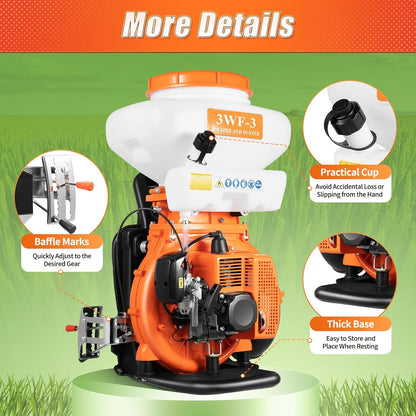 2-Stroke Backpack Fogger Agricultural 41.5CC Mister Duster Backpack 14L/3.7gal Gas Fogger Sprayer Blower 7500r/min