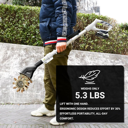 Cordless Electric Garden Tiller: DEKOPRO Power Cultivator for Effortless Soil Cultivation in Flower Beds, Vegetable Gardens, Lawns-Lightweight Lawn Yard Garden Tiller for Women & Seniors