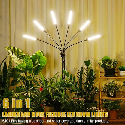 LED Grow Lights for Indoor Plants Full Spectrum, 540 LEDs Plant Lights for Indoor Growing with 58" Adjustable Stand, Plant Grow Lights with Auto 3/6/9/12/15/18H Timer for Indoor Tall Plants.