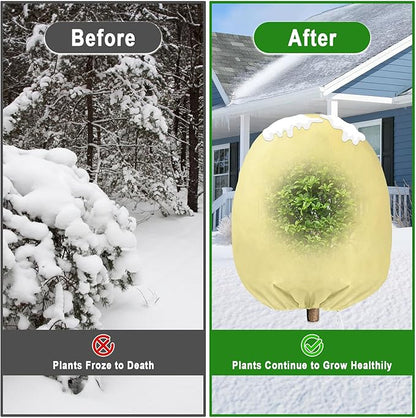 Evoio Plant Covers Freeze Protection 8 x 10 FT 3 oz/yd² Winter Frost Blankets Cloths Fabric Bags with Zipper for Outdoor Plants Tree Shrub Garden Potted Freeze Frost Winterizing Protection (2 Pack)