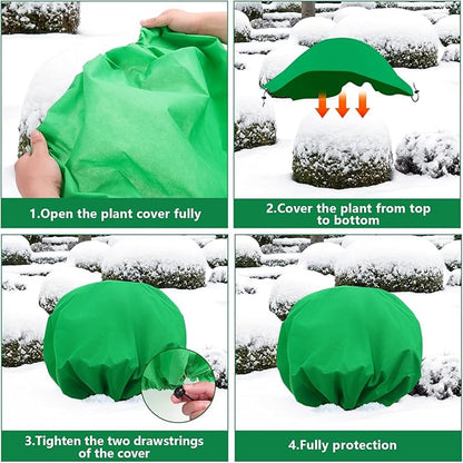 NNG 2PCS 8ft Dia. Round Winter Plant Covers Reusable Tree Freeze Protection with Drawstring Potted Plant Frost Blanket Outdoor Shrub Plant Cover for Winter Garden Potted Vegetable