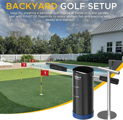 KINGTOP Portable Golf Hole Cutter – Detachable Handle, USGA Standard 4Inch & 6Inch Hole Digger – Backyard, Garden, Outdoor Golf Putting Green Practice