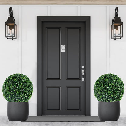 Ogrmar 2 PCS 17.7 inch 2 Layers Artificial Plant Topiary Ball Faux Boxwood Decorative Balls for Backyard, Balcony,Garden, Wedding and Home Décor (17.7 Inch)