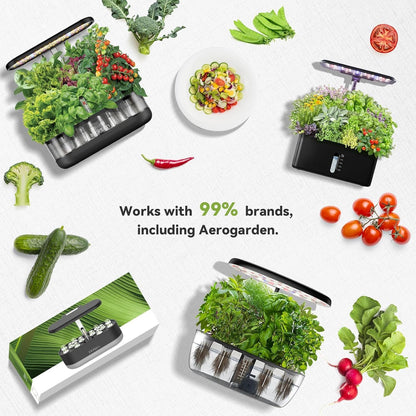 Salad Greens Seed Pod Kit for AeroGarden Hydroponics Growing System, 50 Pods Indoor Home Garden with American Fast/Paris Island/Buttercrunch Lettuce, Swiss Chard, Spinach, Cauliflower and Wild Cabbage