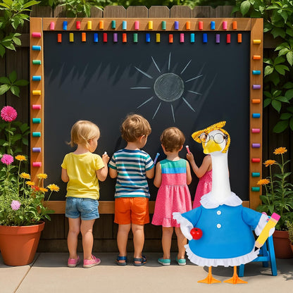 Back to School Porch Goose Outfits 23"/ 17'' Lawn Goose Teacher Clothes Cemment Geese Costume Garden Yard School Classroom Decor