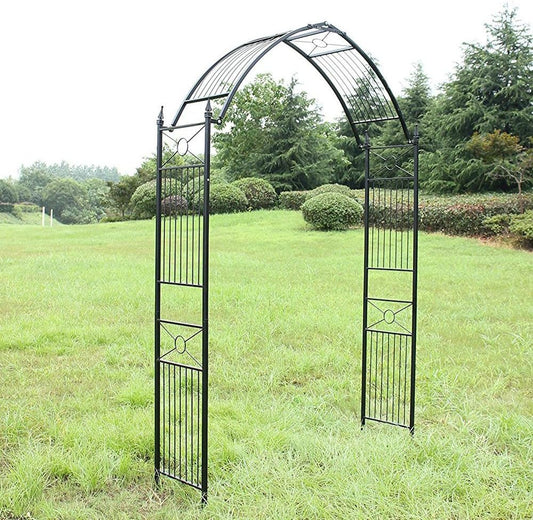 1.Go Steel Garden Arch, 8'2" High x 4'7" Wide, Garden Arbor for Various Climbing Plant, Outdoor Garden Lawn Backyard
