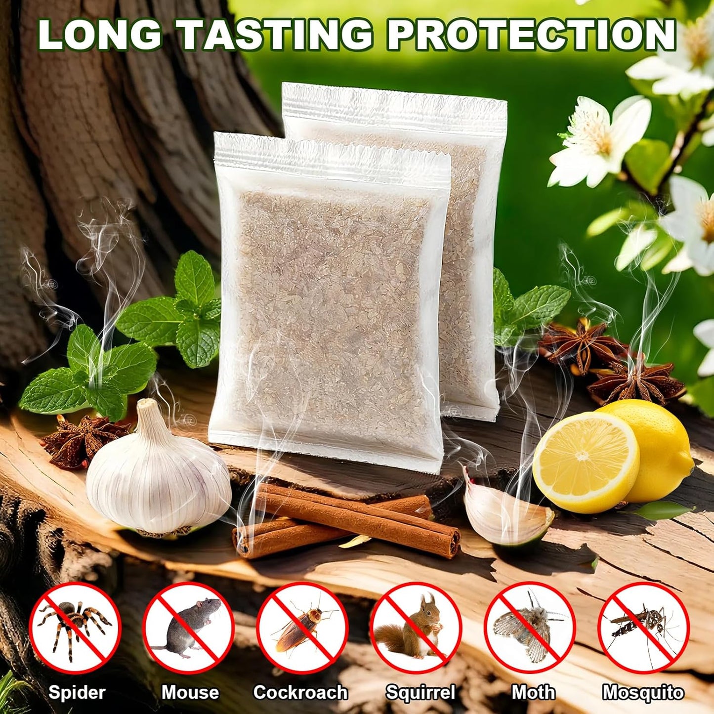 15 Pack Mouse Repellent Pouches, Natural Peppermint Oil Rodent Repellent Pouches for Mice, Squirrel, Rats, Roaches, Ant, Spiders and Other Pests, Indoor & Outdoor Use