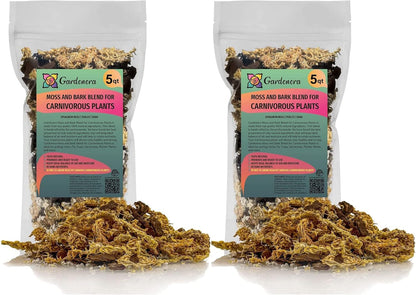 Premium Sphagnum Moss, Perlite and New Zealand Pine Bark Blend for Carnivorous Plants - 10 Quart - Perfect for Venus Fly Traps, Pitcher Plants, Sarracenia, Butterworts, and Sundews by GARDENERA