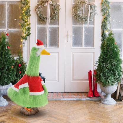 Cozypower Christmas Porch Goose Outfits Clothes for Plastic 23'' Cement Goose Duck Lawn Yard Decorations(Novelty Style)