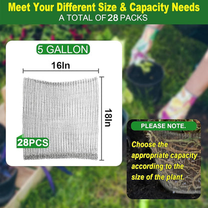 28PCS Go-pher Baskets 5 Gallon, Upgrade Stainless Steel Plant Root Wire Mesh for Underground to Protect Roots Trees Flowers from M-oles and V-oles