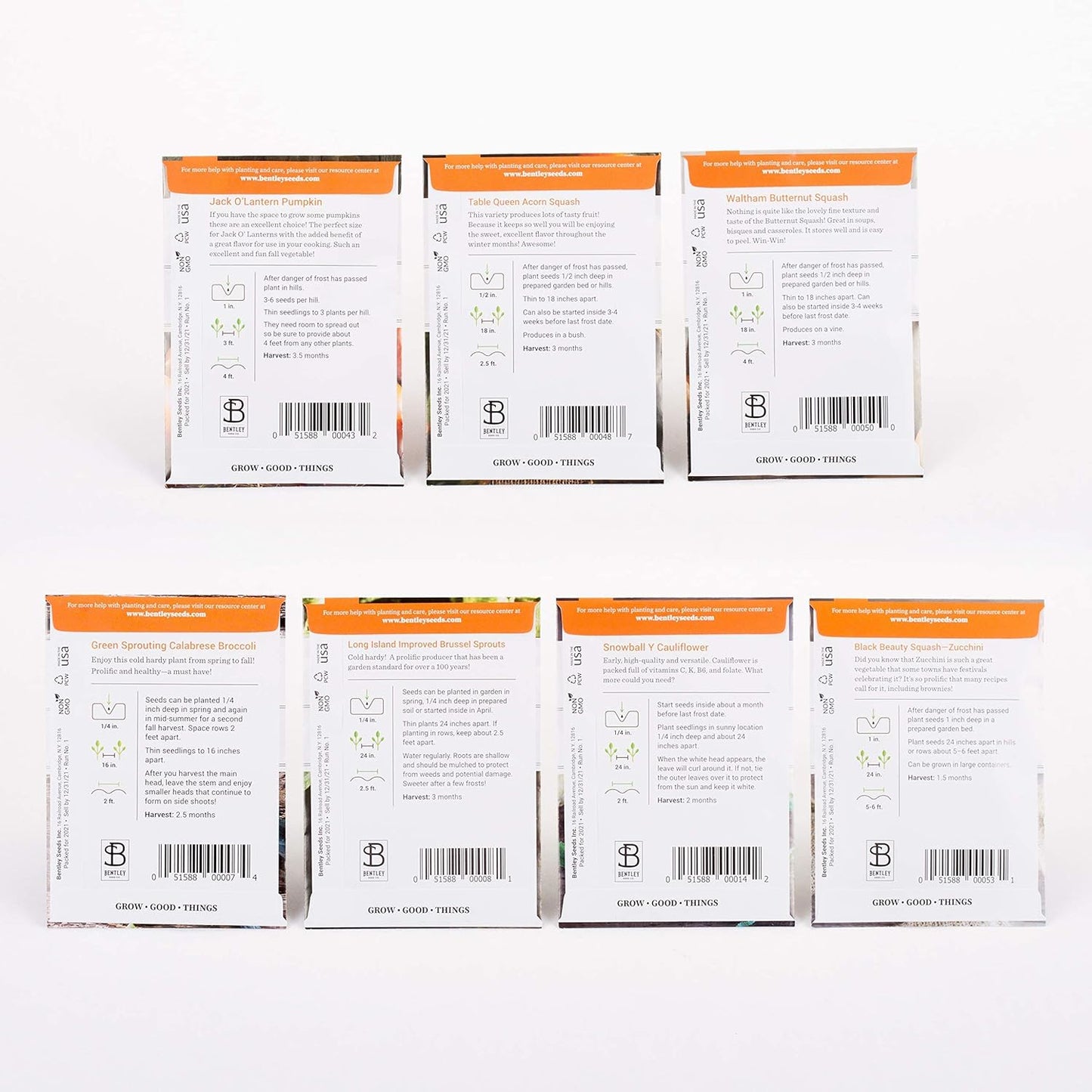 Seed Starter Kit – Harvest Garden | Non-GMO | Heirloom Seed Packets | Natural Wood Row Markers | Sustainable Healthy Living | Thanksgiving Garden | Fall Harvest
