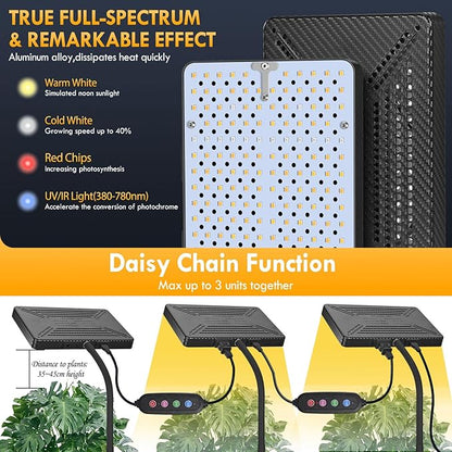 Grow Light with Tripod Stand and Timer, Sunlight Full Spectrum Grow Lights for Seed Starting, 25W 2000Lm LED Growing Lamps for Tall Plants, Bonsai Tree, Height Adjustable 12"-48"