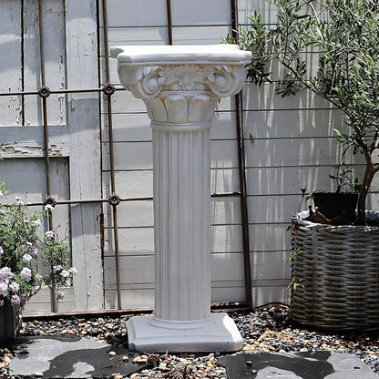 Decorative Roman Column Pedestal,MGO Cement with Fiber, Classical Garden Pillar, Indoor Outdoor Decor, Wrap Foam Safely Delivered from Local Warehouse (White, 31.5IN)