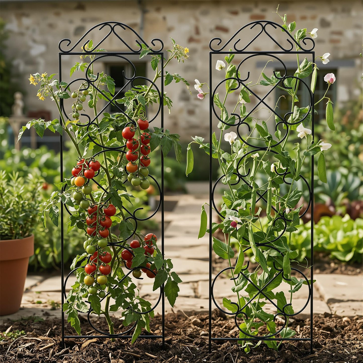 Thealyn 4 Pack 48" x 12.5" Metal Trellis for Potted Plants and Planters