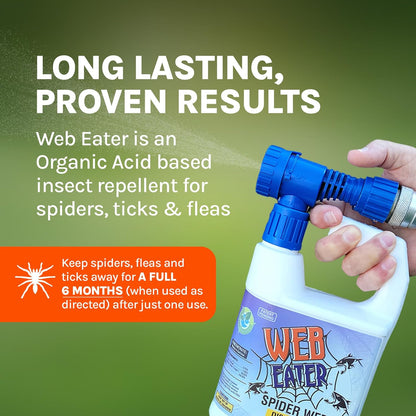 Spider Web Washaway Spray Bundle – 1 Gallon + 32 Oz Concentrates with Nozzles – Natural Formula, Long-Lasting Protection Up to 6 Months