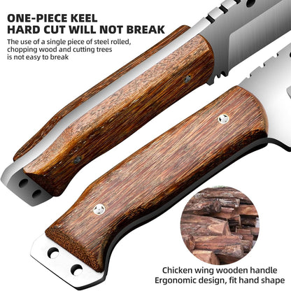 Machete with Sheath for Cutting Trees Heavy Duty, for Yard Work and for Bushcrafting Knife Sickle for Clearing Brush Garden Tools Construction Blade