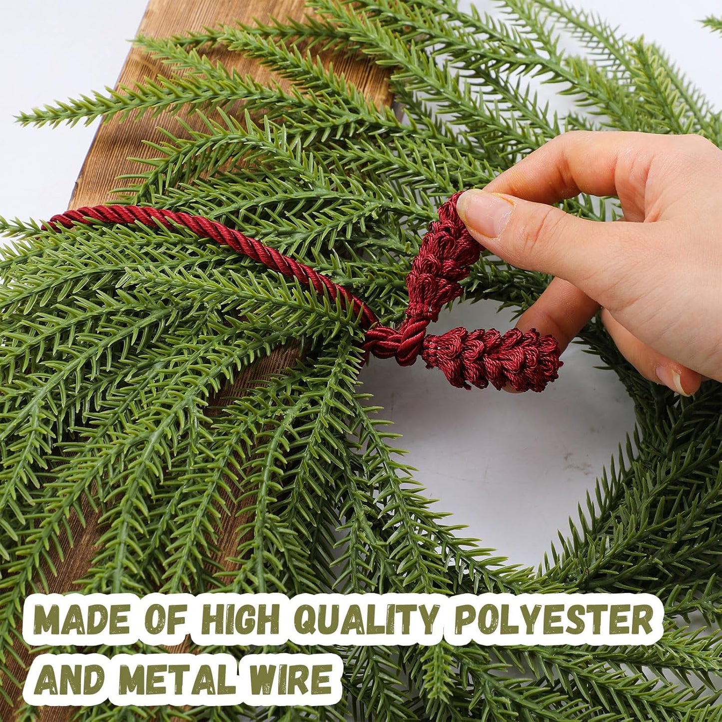 Shappy 12 Pieces Christmas Garland Banister Ties Christmas Decorative Reusable and Flexible Twist Ties for Garland, Banister Home Decoration (Burgundy)