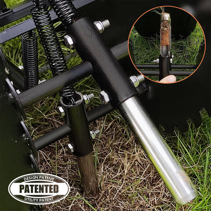 Patented Rolling Lawn Coring Aerator Yard Grass Pulling Plugs Manual Aeration Tool Push Roller Rotary Compacted Garden Soil Loosening