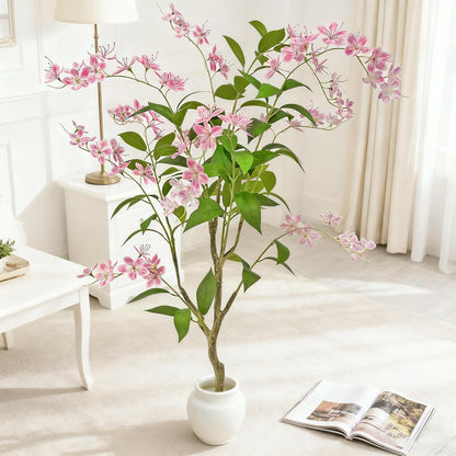 Artificial Jasmine Tree 4FT - Lifelike Fake Tree for Indoor Decor, Premium Fake Plants Indoor No Maintenance Artificial Plants