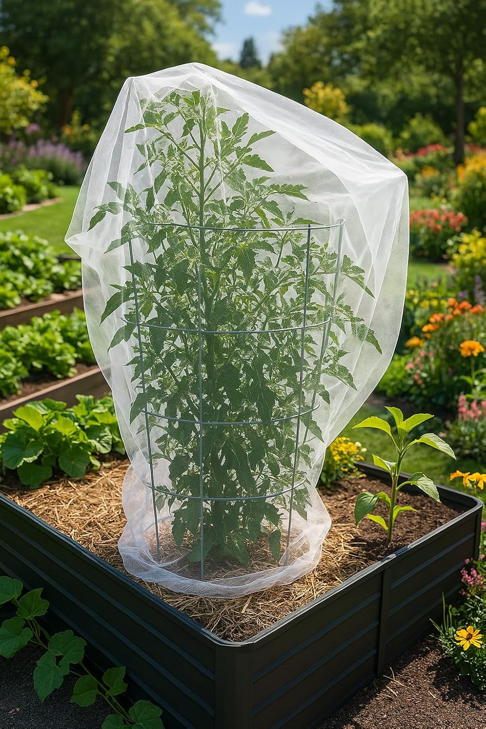 Fruit Tree Protection Bags 4.5x6 FT in 4 Pack | Multiple Size Garden Netting for Fruit & Vegetable Protection | White Plant Net Cover for Blueberry & Tomato | Bird & Insect Mesh Fabric Protector