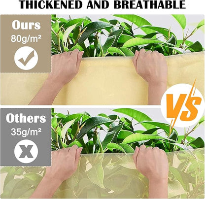 LangRay Plant Covers Freeze Protection, Winter Frost Cloths 2.8oz/yd² with Zipper and Drawstring, Garden Cover Protective Blankets for Outdoor Plants Fruit Palm Olive Trees (31in*47in 2pcs)
