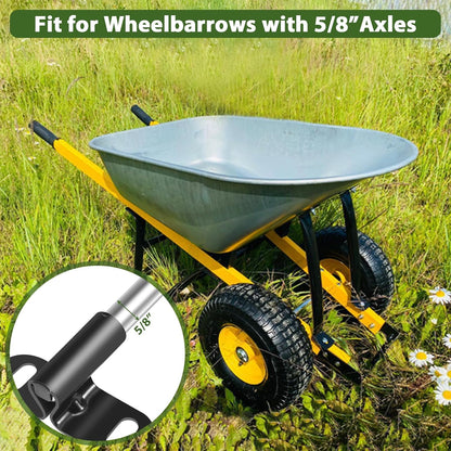 Wheelbarrow Axle Bracket Set for 5/8" Axles Wheelbarrows 10" x 0.63" Shaft Heavy-Duty Wheelbarrow Replacement Parts (2 Set)