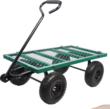 with a Four-Wheeled Trailer with a Double-Deck Detachable Side,The Steel Multifunctional Heavy-Duty net car can be Used in Farms,Warehouses and Other Places.