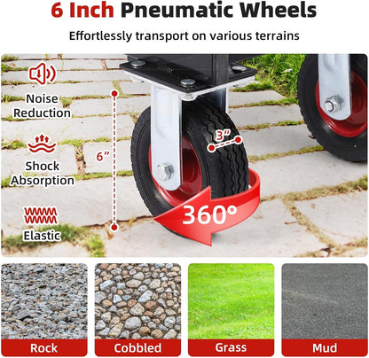 Garden Cart, Heavy-Duty Collapsible with Removable Mesh Sides, All-Terrain Wheels & 180° Rotating Handle for Gardening, Camping, Shopping and Outdoor Use