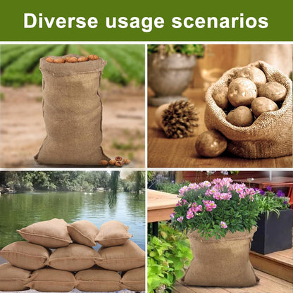 Agfabric Burlap Sack 1pack 22"×36", 100% Jute Storage Bag with String, Reusable Potato Storage Bag for Food Storage, Plant Gardening Planting, Food Grade, Set of 1