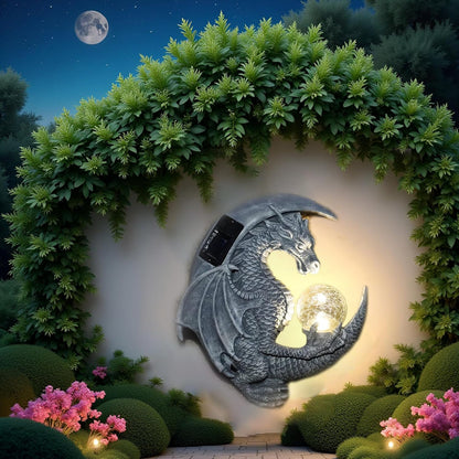 Dragon Tree Hugger Solar Magic Orb Garden Statue Dragon Solar LED Lights Decor Sun Moom for Your Patio Balcony Porch Yard for Mom Grandma