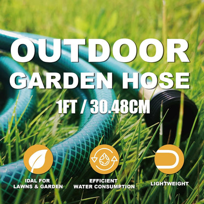 Garden Hose Leakproof for Gardener: 1/2” PVC Water Hoses with GHT Fittings - 1 FT No Kink and Flexible for Outdoor