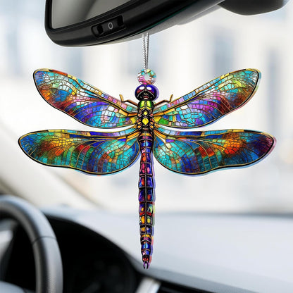 Dragonfly Gifts for Women, Dragonflies Decor Suncatcher Effect, Dragon Fly Stained Glass Effect, Dragonfly Ornaments for Christmas Tree Decoration, Birthday Gift for Mom (Radiant Prism)