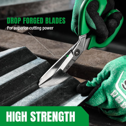 SK 9" Heavy Duty Scissors, All Purpose Shears, Premium CR-V Steel Construction, One Piece Drop Forged Blades, Ergonomic Handle for Comfortable Grip