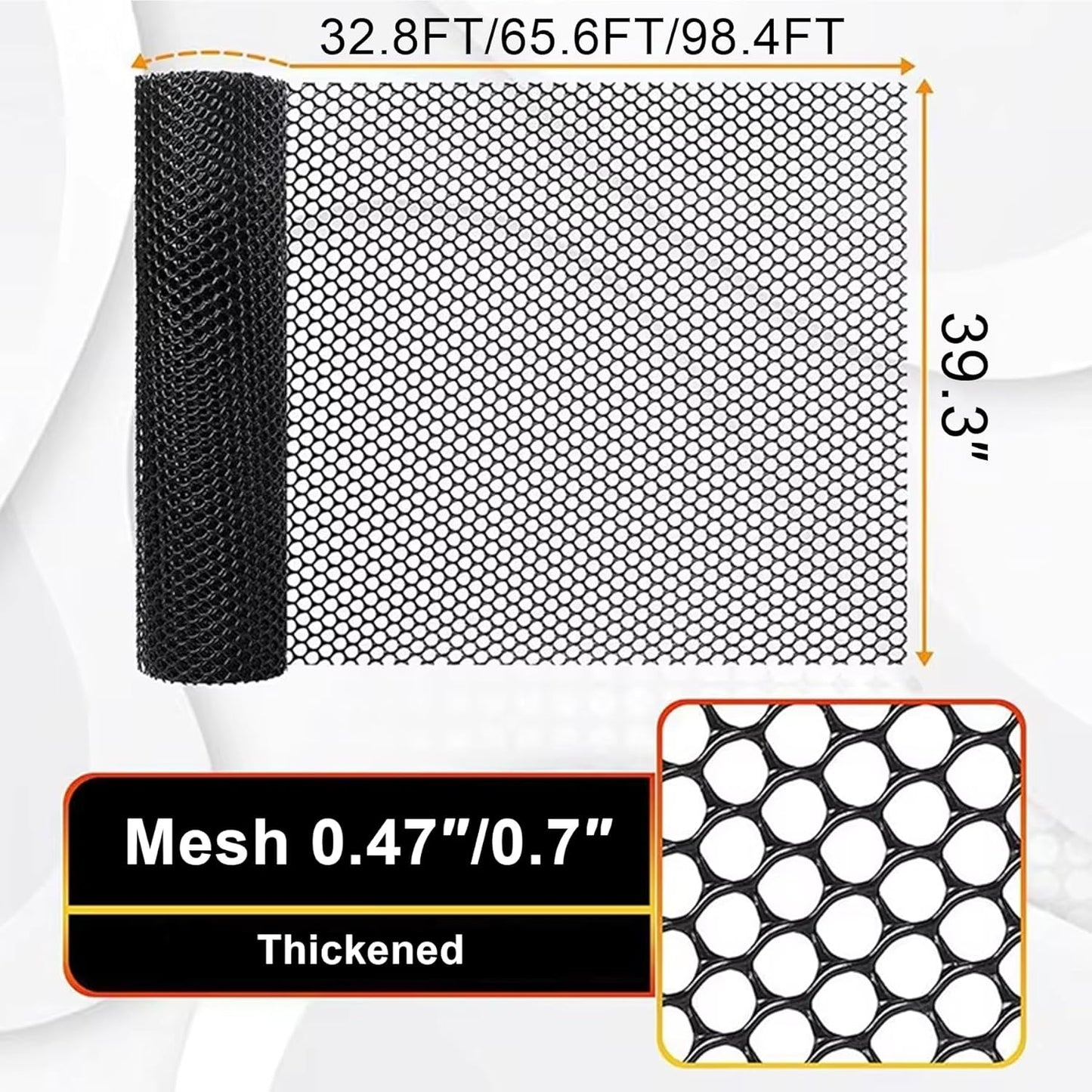 Plastic Wire Mesh Fence, Black Safety Fence Balcony Protection Net 39.3 Inch X 32.8FT Poultry Fence Roll for Garden Chicken Rabbit Construction Barrier(Size:1x30M - Mesh 1.8cm)