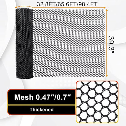 Plastic Wire Mesh Fence, Black Safety Fence Balcony Protection Net 39.3 Inch X 32.8FT Poultry Fence Roll for Garden Chicken Rabbit Construction Barrier(Size:1x30M - Mesh 1.8cm)
