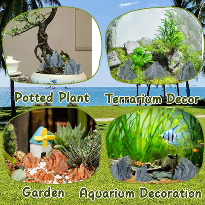 Warmtree 10 Pcs Simulation Rockery Diorama Rocks Stone for Diorama Supplies Miniature Terrain Fairy Garden Zen Garden Accessories Terrarium Decor Tank Aquarium Decoration (Grey)