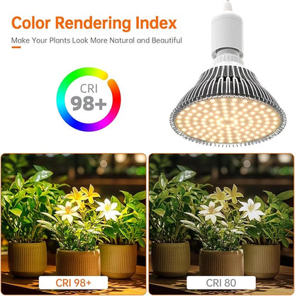 Bstrip LED Hanging Grow Light, Grow Light Bulb for Indoor Plants, 25W Full Spectrum Hanging Grow Light,3000K Plant Light Bulbs with 16.4FT Power Cord, Pendant Grow Lights for Indoor Plants, 1 Pack