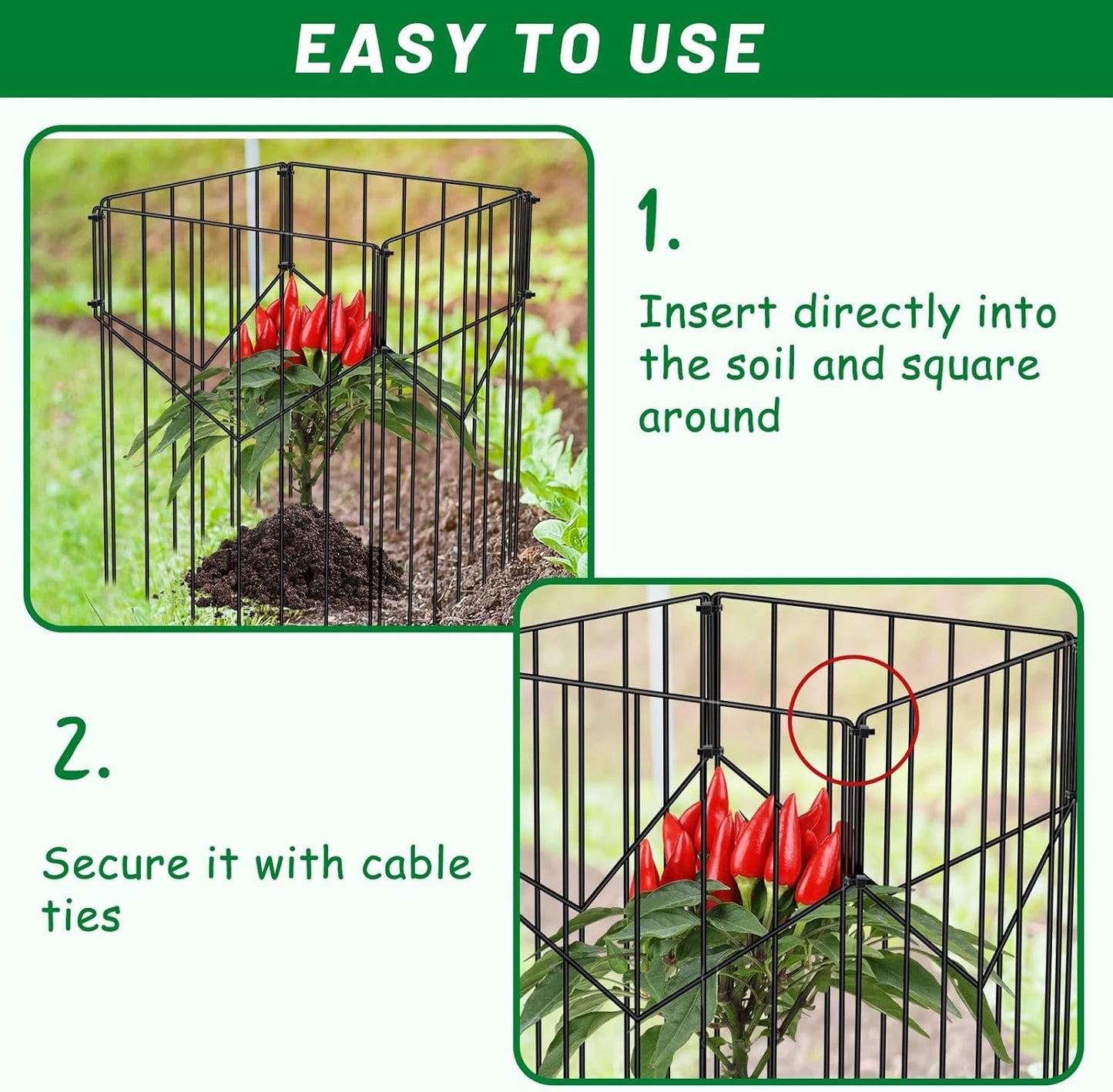 UNIFAMILY 12pcs Metal Plant Protectors from Animals 15.7 in, Heavy Duty Plant Cages for Outdoor Plants, Wire Plant Protectors, Garden Protection from Squirrels for Garden Barrier Fencing