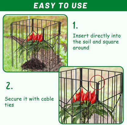 UNIFAMILY 12pcs Metal Plant Protectors from Animals 15.7 in, Heavy Duty Plant Cages for Outdoor Plants, Wire Plant Protectors, Garden Protection from Squirrels for Garden Barrier Fencing