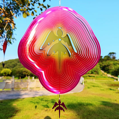 DJUAN Angel Wind Spinners for Yard and Garden Decor Angel Gifts for Women Wind Spinner Outdoor Metal Large Colorful Angels Figurines Hanging Wind Spinners Kinetic Art Lawn Ornaments