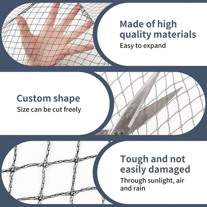 Koi Fish Pond Netting Shield 15ft x 20ft, Black Heavy Duty Pool Leaf net Cover, Protects Garden Pond from Birds,Cats & Predators Away, Durable & Stakes Included (Black)