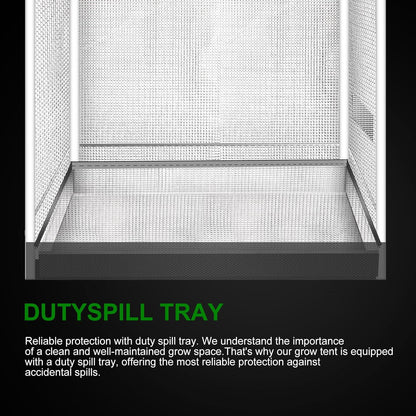 MELONFARM Small Grow Tent for Aerogarden，18”x18”x55” ，Hydroponics Growing System ，Highly Reflective 600D Diamond Mylar Canvas with Ventilation window and Floor Tray for Hydroponic Indoor Plant Growing