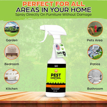 Nature's Dome Eco-Friendly Pest Control Spray – Ant, Roach, Spider, Fly, Flea and Insect Control with Natural Essential Oils – Fast-Acting, Child & Pet Safe for Indoor & Outdoor Use (32 OZ)