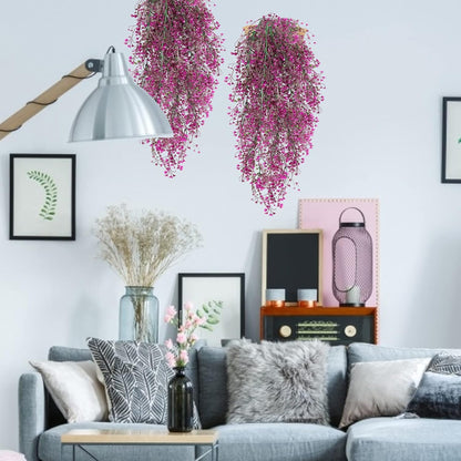 RECUTMS Artificial Hanging Plants Fake Hanging Vines Boston Fern Greenery Hanging Wall Plants for Home Room Garden Wedding Outside Decoration (Fuchsia 4P)