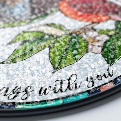 Personalized Photo Cardinal Stained Glass Suncatcher, Window Hanging Ornament, Unique Keepsake Gift for Home Décor, Faux Glass Panel for Family Celebration or Special Memory Display