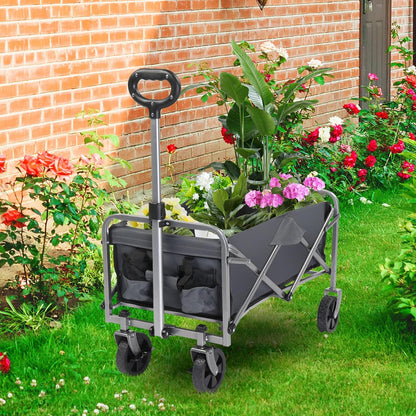 Collapsible Beach Wagon with Big All-Terrain Wheels for Sand, Grocery Shopping, Park Picnic, Camping, Beach Trip