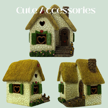 PRETMANNS Fairy Garden House for Outside – Sturdy Building 7” High with Door That Opens – Adorable Miniature Garden Accessories Supplies