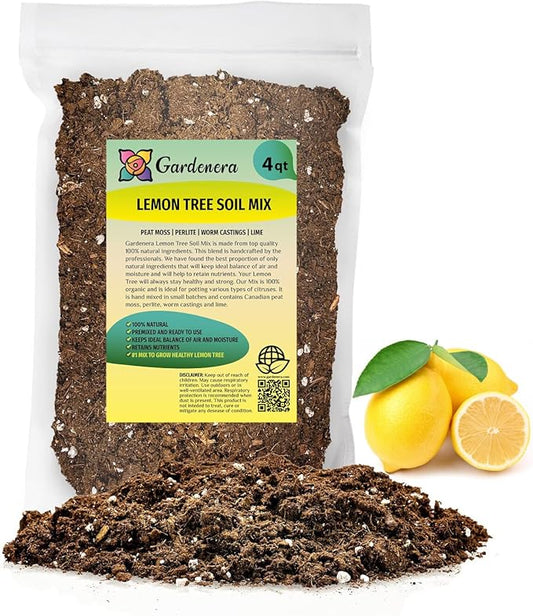 Lemon Tree Potting Mix - The Ultimate Growing Environment for Your Citrus Limon Trees [4 Quart Bag]