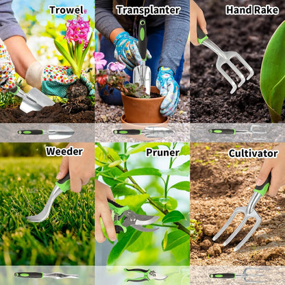 Gardening Tool Set 39 Pieces, Succulent Tools 28 Pieces, 9 Heavy Duty Garden Tools, 39.4 inch Gardening Mat and Garden Tool Bag, Gardening Kit for Indoor and Outdoor, Great Gardening Gift for Mom.